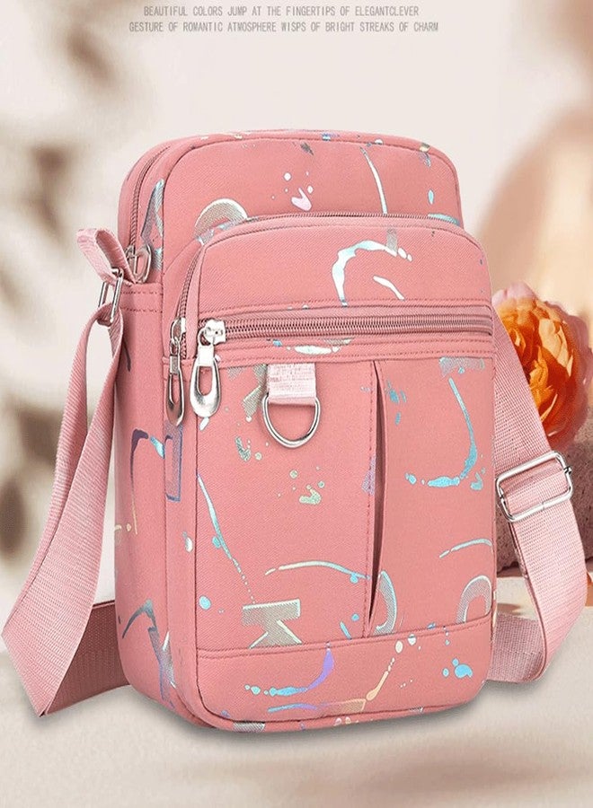 CAAORDKSO Small Messenger Bag for Women,Mini Crossbody Bag Shoulder Bag for Men, Small Messenger Satchel Bag 7.5 x 8.7 x 3 in (Pink) - Image 2